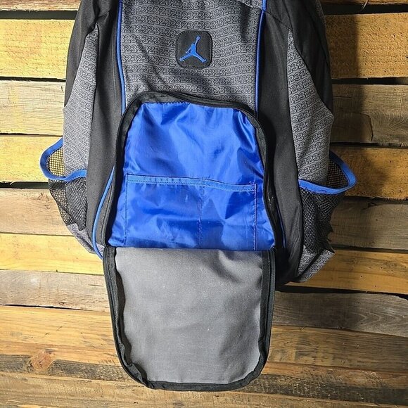 Nike Air Jordan Backpack Bookbag Laptop School Bag Blue/Black/Gray Jumpman 23 - Picture 4 of 9